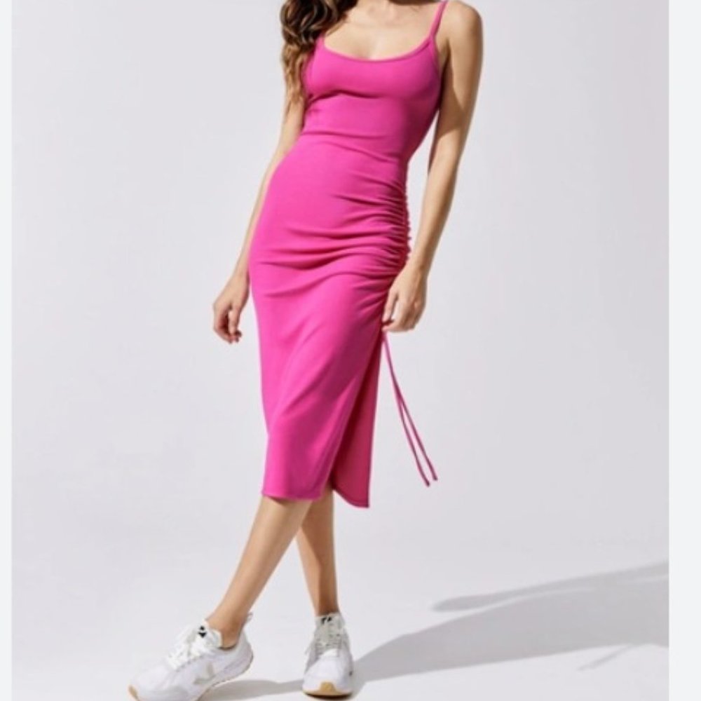 NWT Carbon 38 - Rushed electric pink dress - SMALL